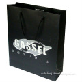 Matt black paper bags with UV printing